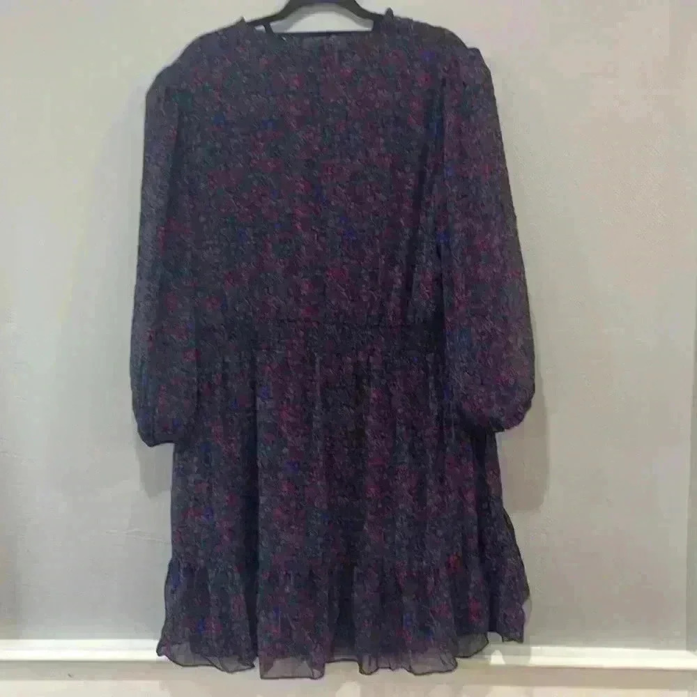 BCBG Paris Collared V-Neck Smocked Tiered Dress, Size XXL NWT - Picture 11 of 15